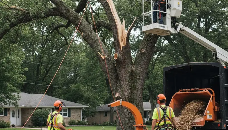 Spokane, WA tree service crew removing a fallen tree after storm damage