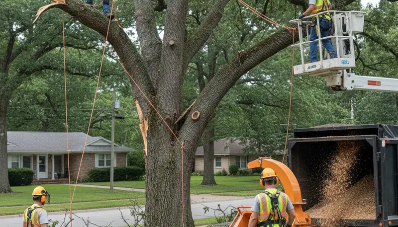 Emergency tree service crew clearing fallen trees in Spokane, WA after storm damage
