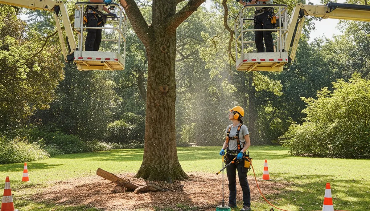 Spokane, WA arborist treating tree disease for fungal rot and decline at a residential property