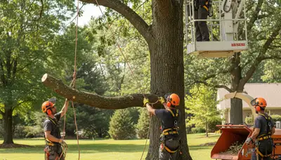 Spokane, WA tree pruning crew improving tree health and safety on a residential property
