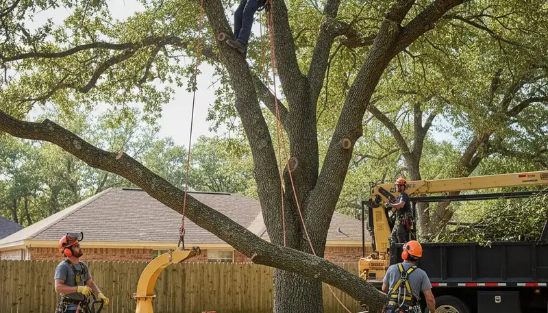 Spokane, WA tree removal crew safely removing a hazardous tree for a local homeowner