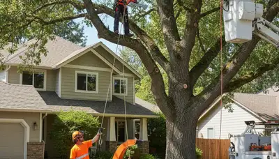 Tree service team in Spokane, WA providing safe tree removal for residential properties
