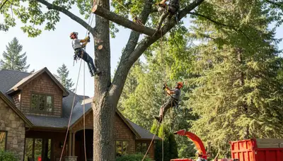 Tree service crew in Spokane, WA providing professional tree removal and trimming services