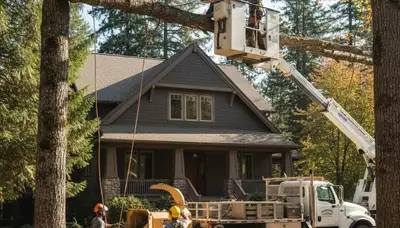 Tree service crew in Spokane, WA providing professional tree removal and trimming services