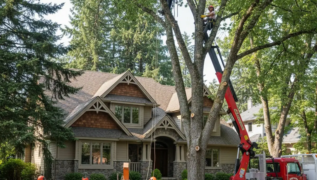 Spokane, WA tree service crew removing a tree for safe, professional property clearance