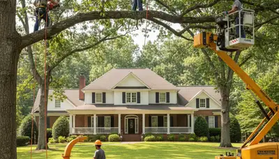 Tree service crew in Spokane, WA providing professional tree removal and trimming services