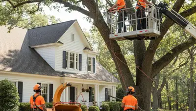 Tree service crew in Spokane, WA providing professional tree removal and trimming services