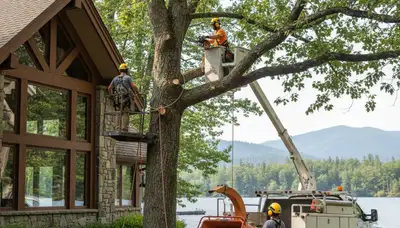 Tree service crew in Spokane, WA providing professional tree removal and trimming services