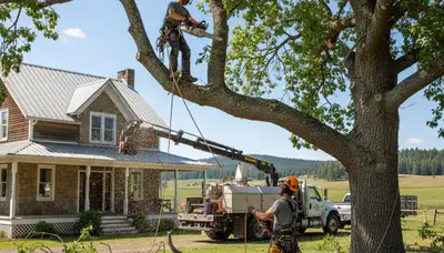 Tree service crew in Spokane, WA providing professional tree removal for local property care