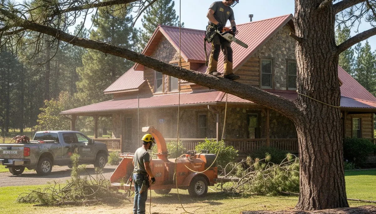 Tree service crew in Spokane, WA providing professional tree removal and trimming services