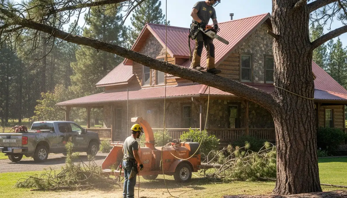 Tree service crew in Spokane, WA providing professional tree removal and trimming services