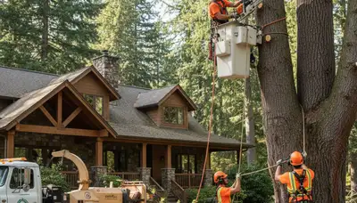 Tree service crew in Spokane, WA providing professional tree removal and cleanup
