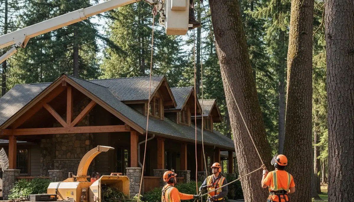 Tree service crew in Spokane, WA providing professional tree removal and trimming services