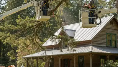 Tree service crew in Spokane, WA providing professional tree removal and trimming services