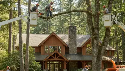 Tree service crew in Spokane, WA providing professional tree removal and trimming services
