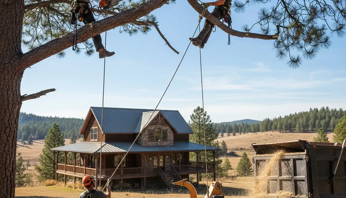 Tree service crew in Spokane, WA providing professional tree removal and trimming services