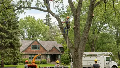 Tree service crew in Spokane, WA providing professional tree removal and trimming services