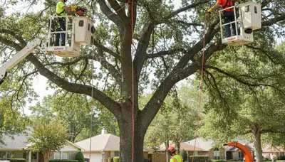 Spokane, WA tree trimming crew pruning a tree for safe, healthy, balanced growth