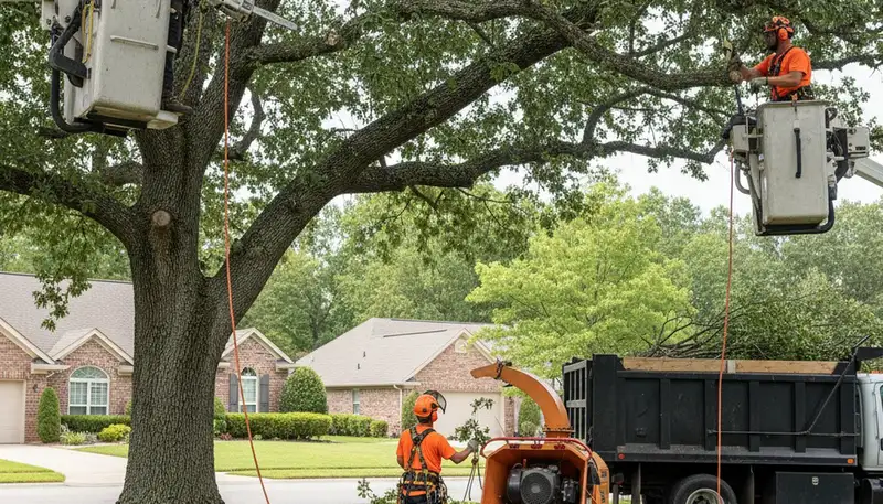 Spokane, WA tree trimming crew pruning trees for safer, healthier local property care
