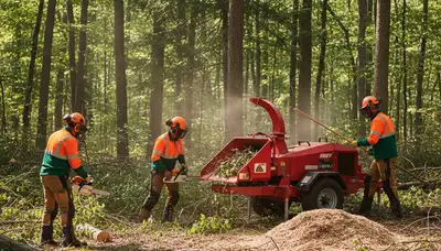 Spokane, WA tree crew managing woodlot health and fire risk on rural property