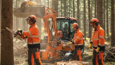 Spokane, WA woodlot management crew improving timber health and reducing fire risk on rural land